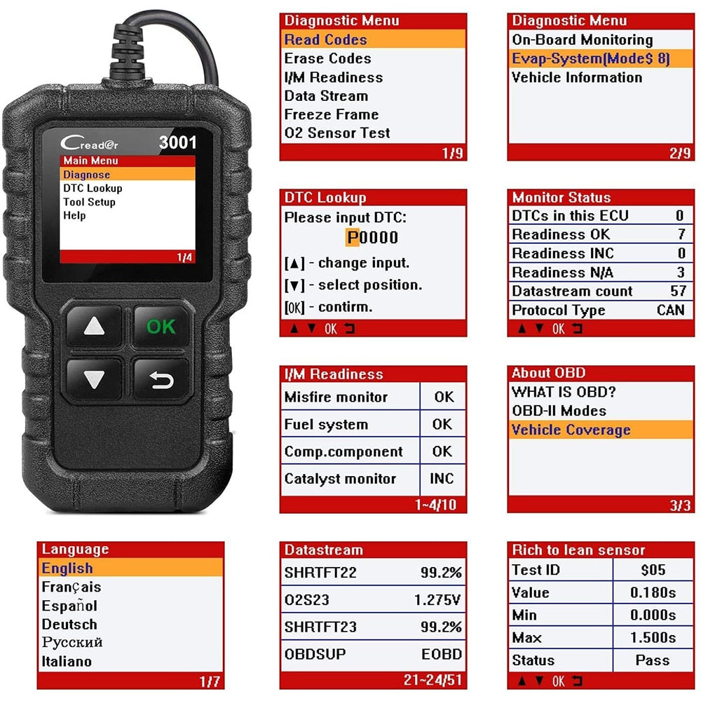 Starter OBD2 Vehicle Diagnostic Tool - Automotive Code Scanner