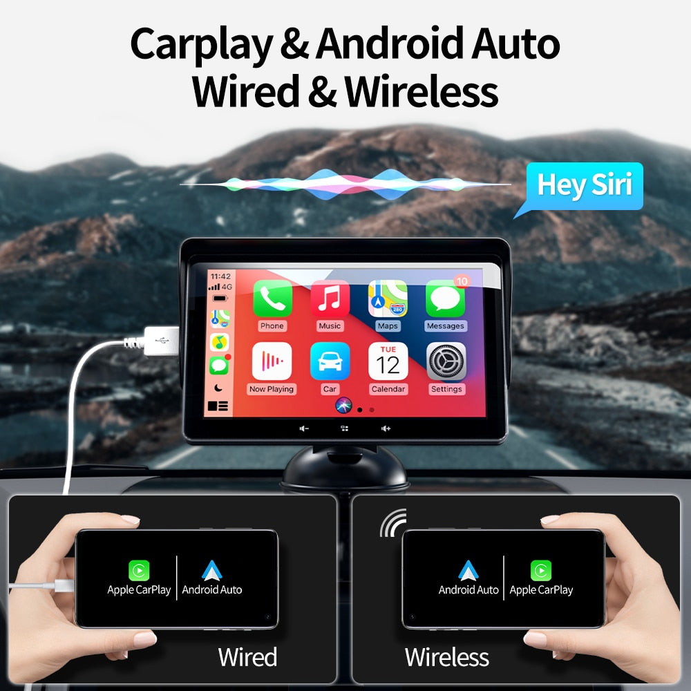 7 Inch Wireless CarPlay And Android Auto Touch Screen For All Cars