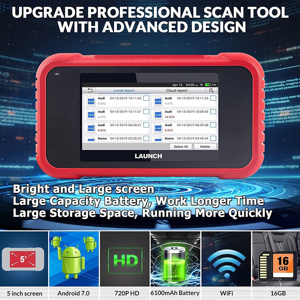 Professional OBD2 Vehicle Diagnostic Tool w/ Wi-Fi - Automotive Code Scanner