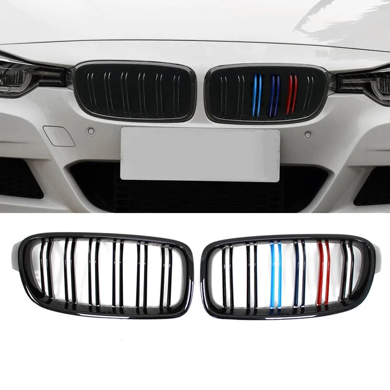 Black Kidney Grille Dual Slat Grille For BMW F30 F31 F35 2012-2018 320i 325i 328i