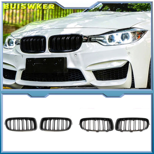 Black Kidney Grille Dual Slat Grille For BMW F30 F31 F35 2012-2018 320i 325i 328i